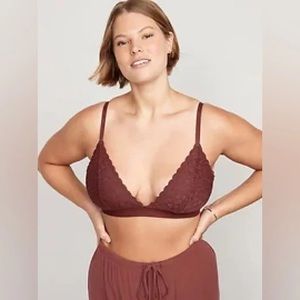 Old Navy | Lace Bralette Top for Women Plus Size Root Beer